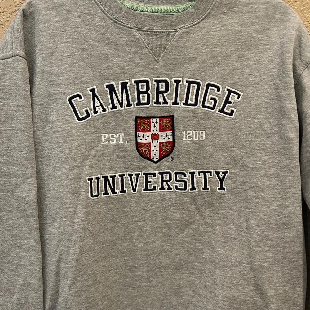 Vintage Cambridge University Gray Sweatshirt Size M - Image 2