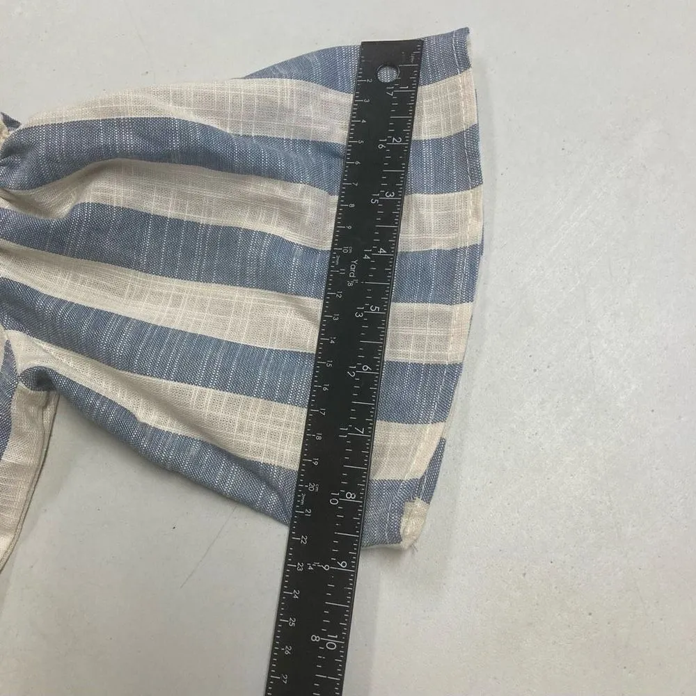 LOVE IN Women’s‎ Off/On Shoulder Top Blue & White Striped Size Small Oversized - Image 7