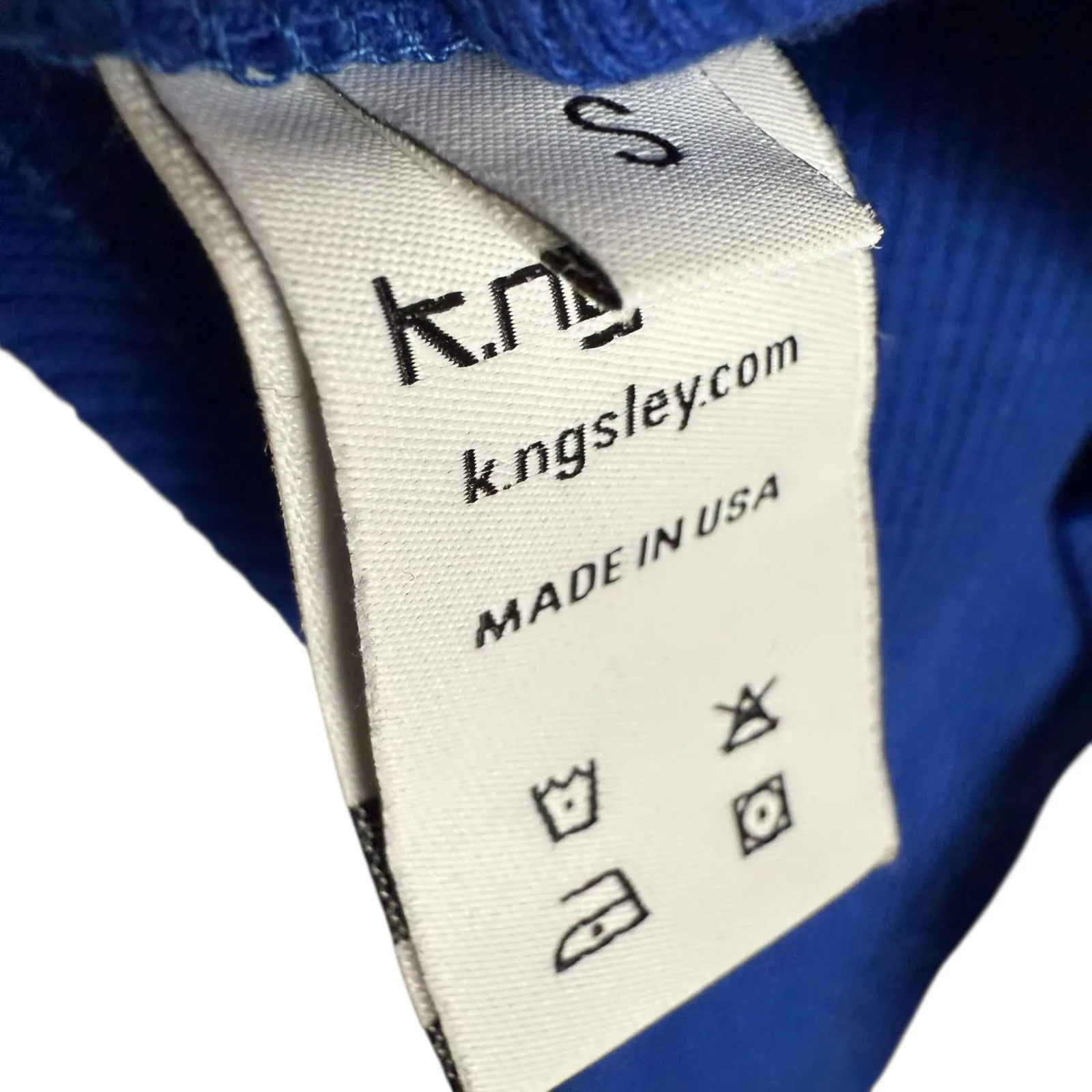 K.ngsley Bright Blue Race Her Ribbed Asymmetrical Cropped Halter Tank Top Small - Image 8