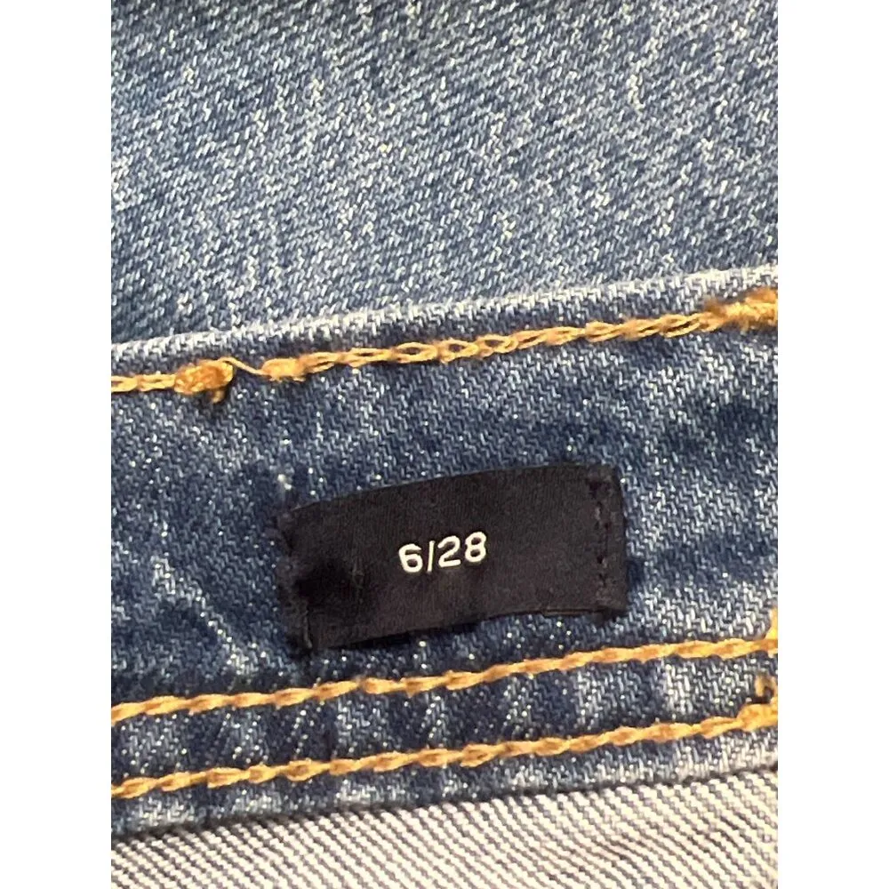 Gap Denim Womens Knee-Length Blue Jean Skirt Seamed Yoke Front Slit Size 6/28 - Image 5