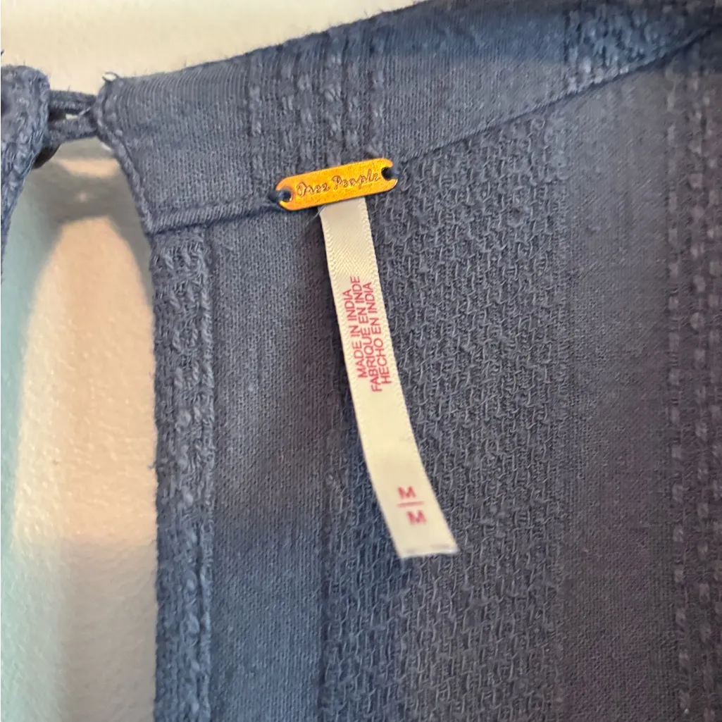 Free People Blue Shiloh Cotton Linen Blend One-Piece Jumpsuit in Wild Moon - Image 7