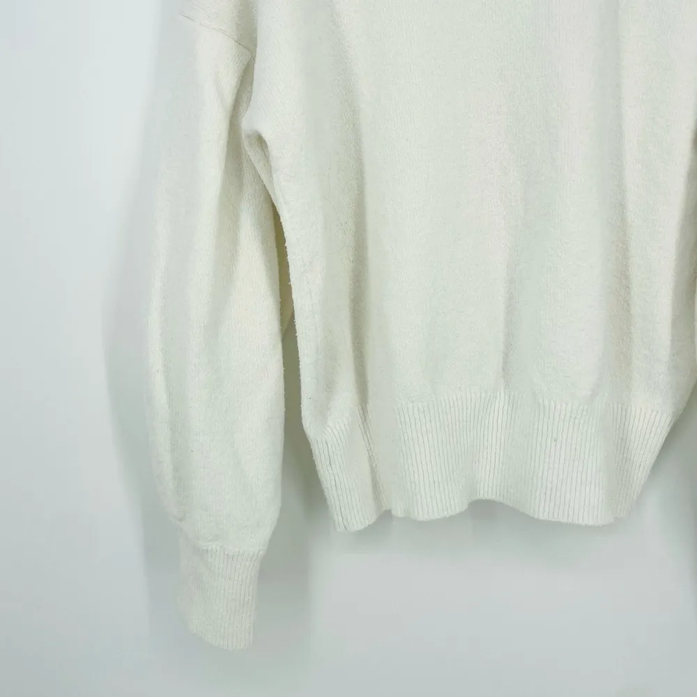 1. State Balloon Sleeve Crewneck Sweater in Ivory Size M - Image 4