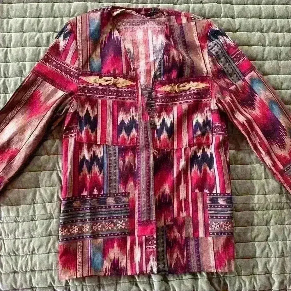 Very unique handmade western crop top and matching jacket set boho,festival - Image 2