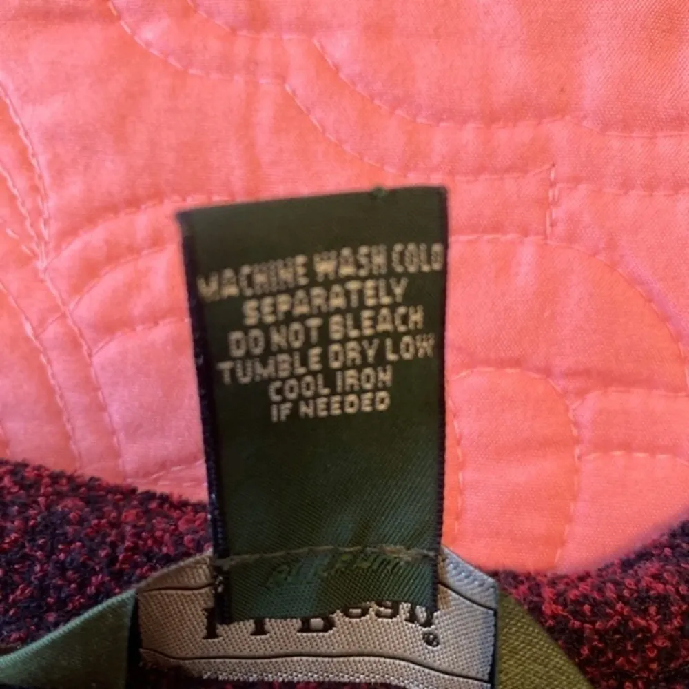 Vintage LL Bean Burgundy Cardigan Sweater Button Up Tweed - Size M - Image 7