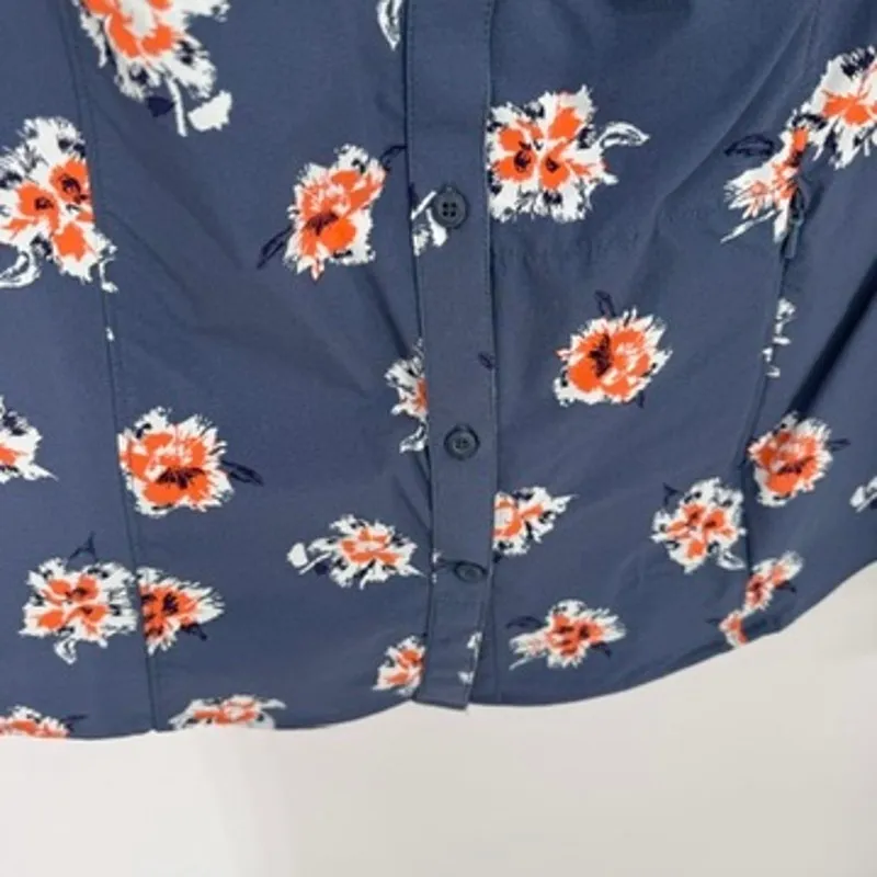 Duluth Trading‎ Sidewinder Vented Outdoor Shirt Womens M Blue Floral Nylon Size M - Image 3