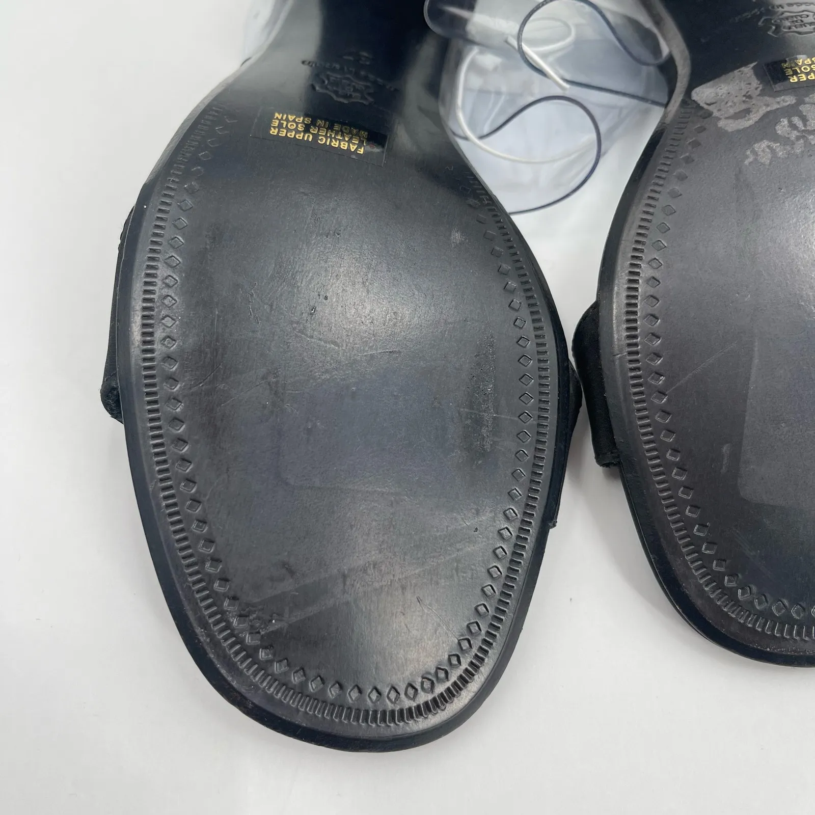 SESTO MEUCCI Heels Size 37 (US 6-6.5) Leather Fabric Black Clear Heeled Sandals - Image 9