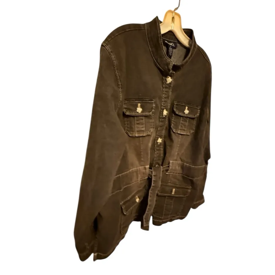 Denim & Co. Denim Belted Coat Size XL - Image 3