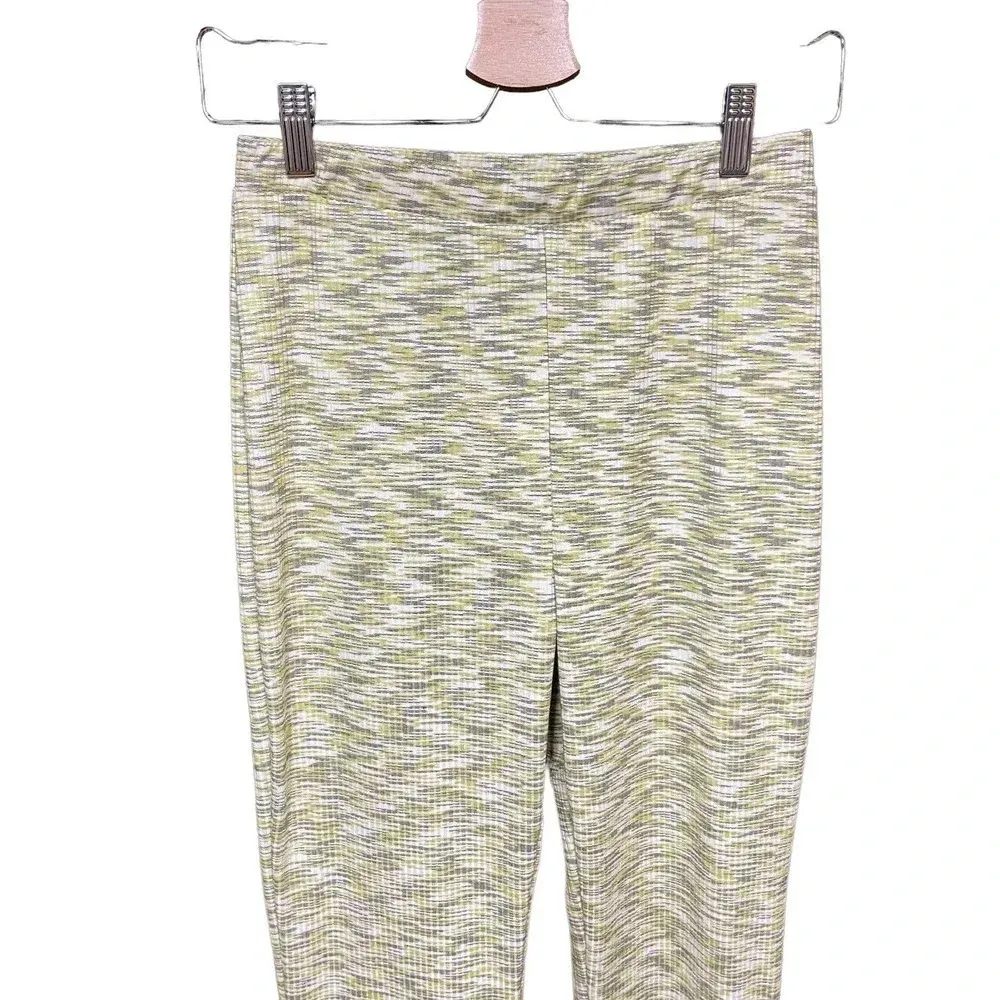 Lisa Says‎ Gah Josie Ribbed Space Dye Flare Pants Honeydew Green Size Small - Image 4