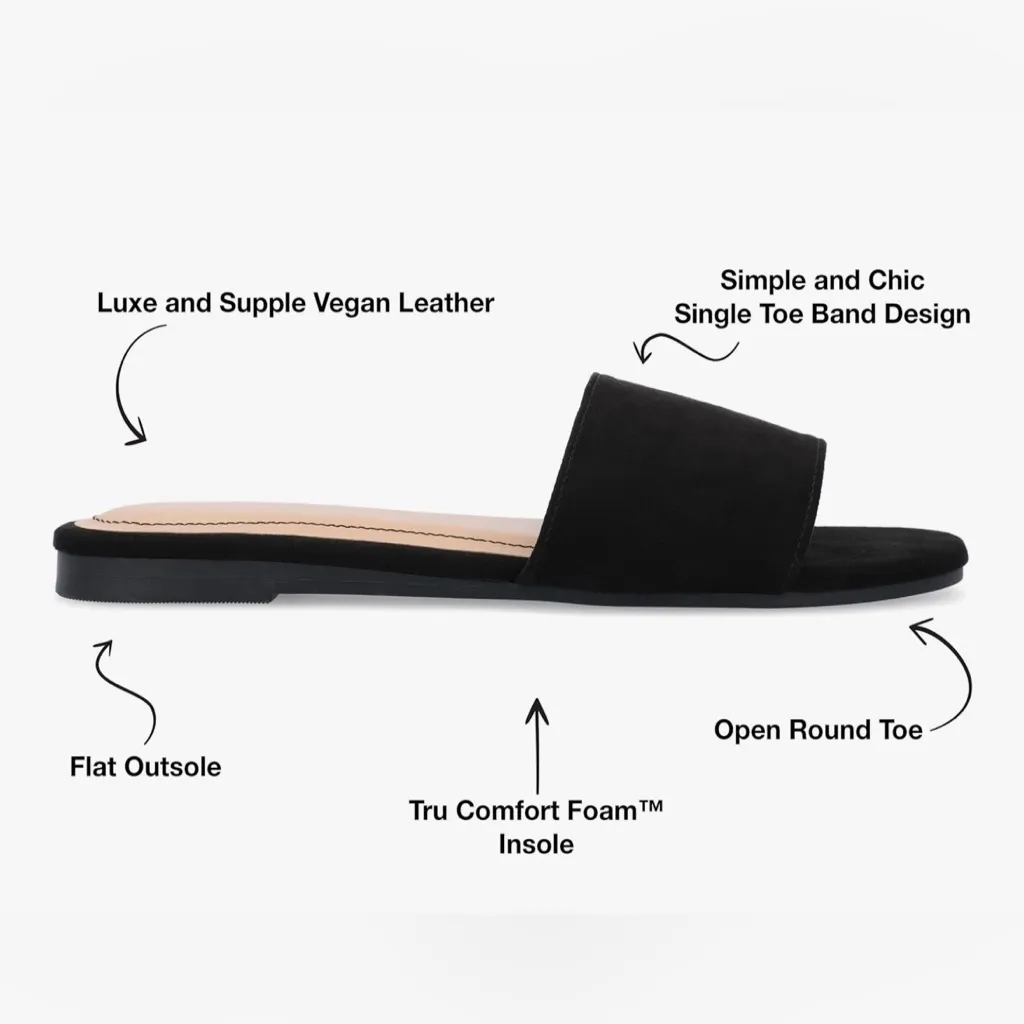 NEW Black Journee Comfort Foam Kolinna Flat Slide Sandals 9.5 $60 - Image 2