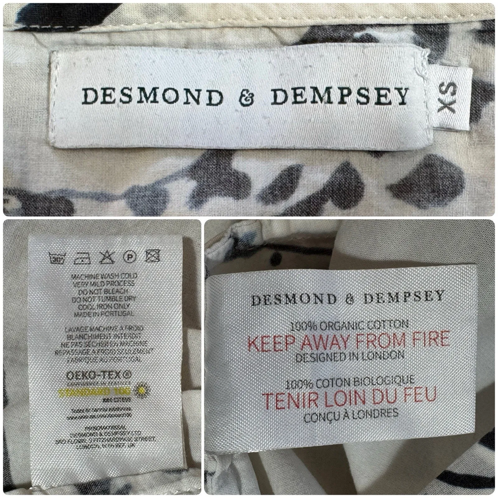 DESMOND & DEMPSEY The Jag Cream Cami Tank Top V Neck Organic Cotton Size XS - Image 7