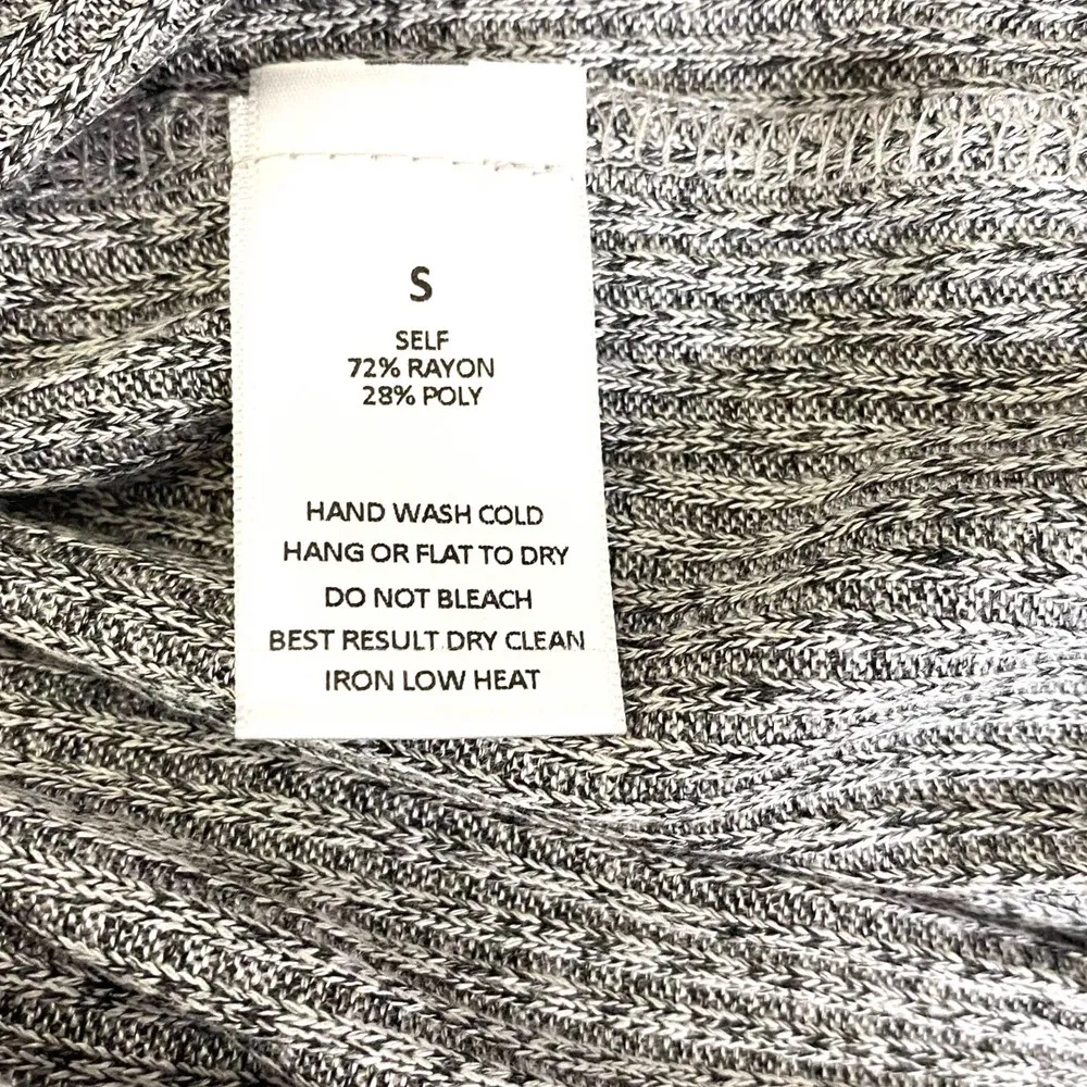 SAGE THE LABEL Gray Ribbed Knit Open Front Half Sleeve Cardigan - Image 6