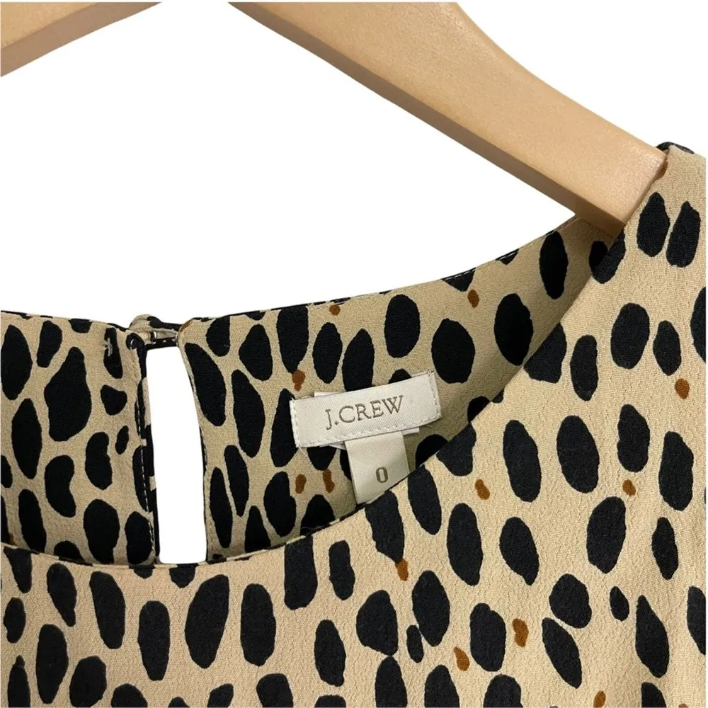 J. CREW Jules Dress Wildcat Animal Print Shift Mini Sheath Creme Black Size 0 - Image 6