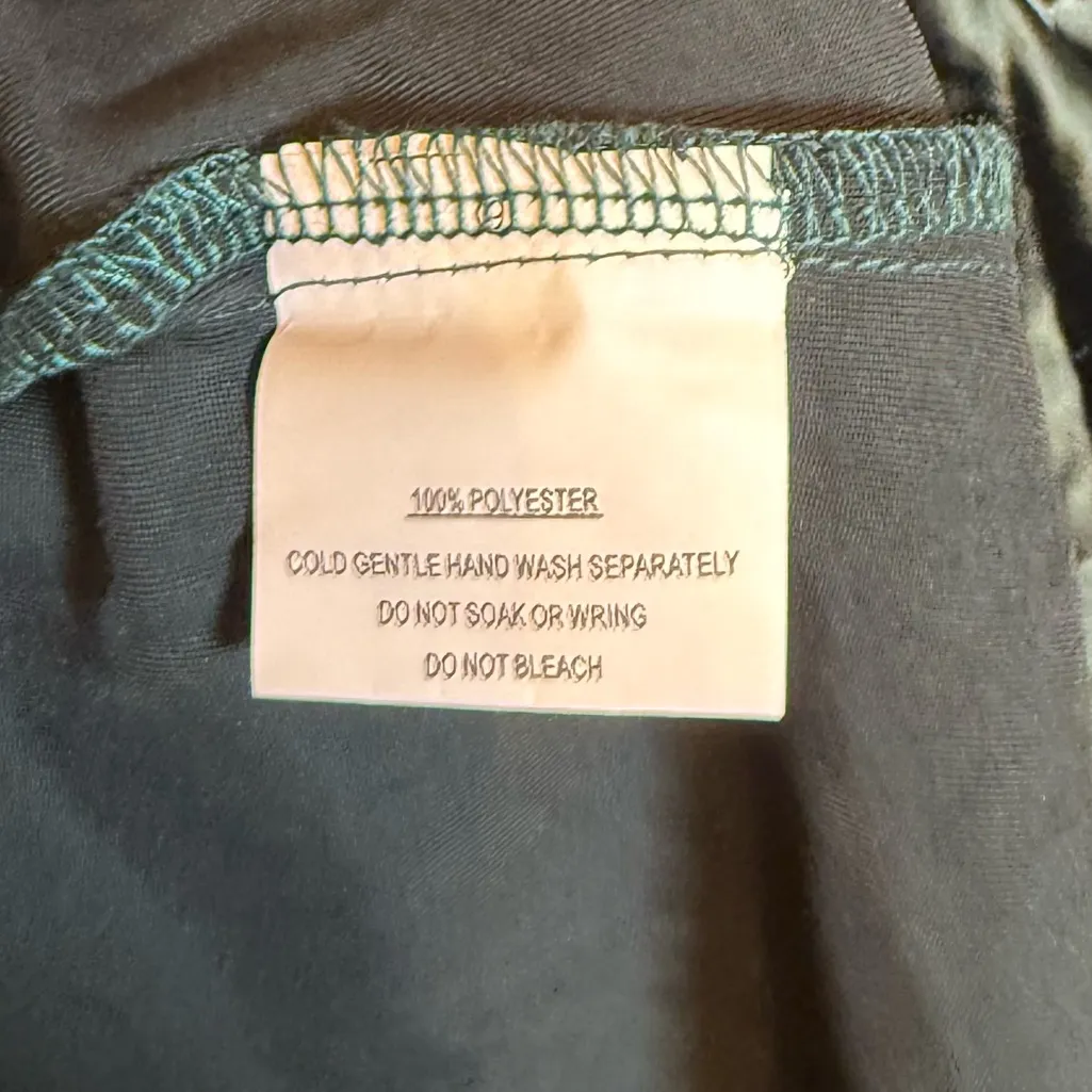 SELFIE‎ LESLIE Champs Elysees Long Sleeve Open Back Mini Dress Forest Green - Image 5