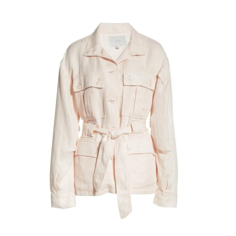 Joie Sirena Belted Linen Blend Utility Jacket - Image 5