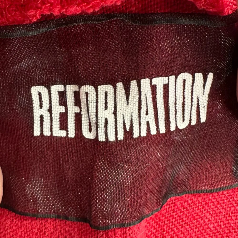 Reformation | 4 | Floral Embroidered Linen Feel Fit & Flare Lace Back Maxi Dress - Image 6