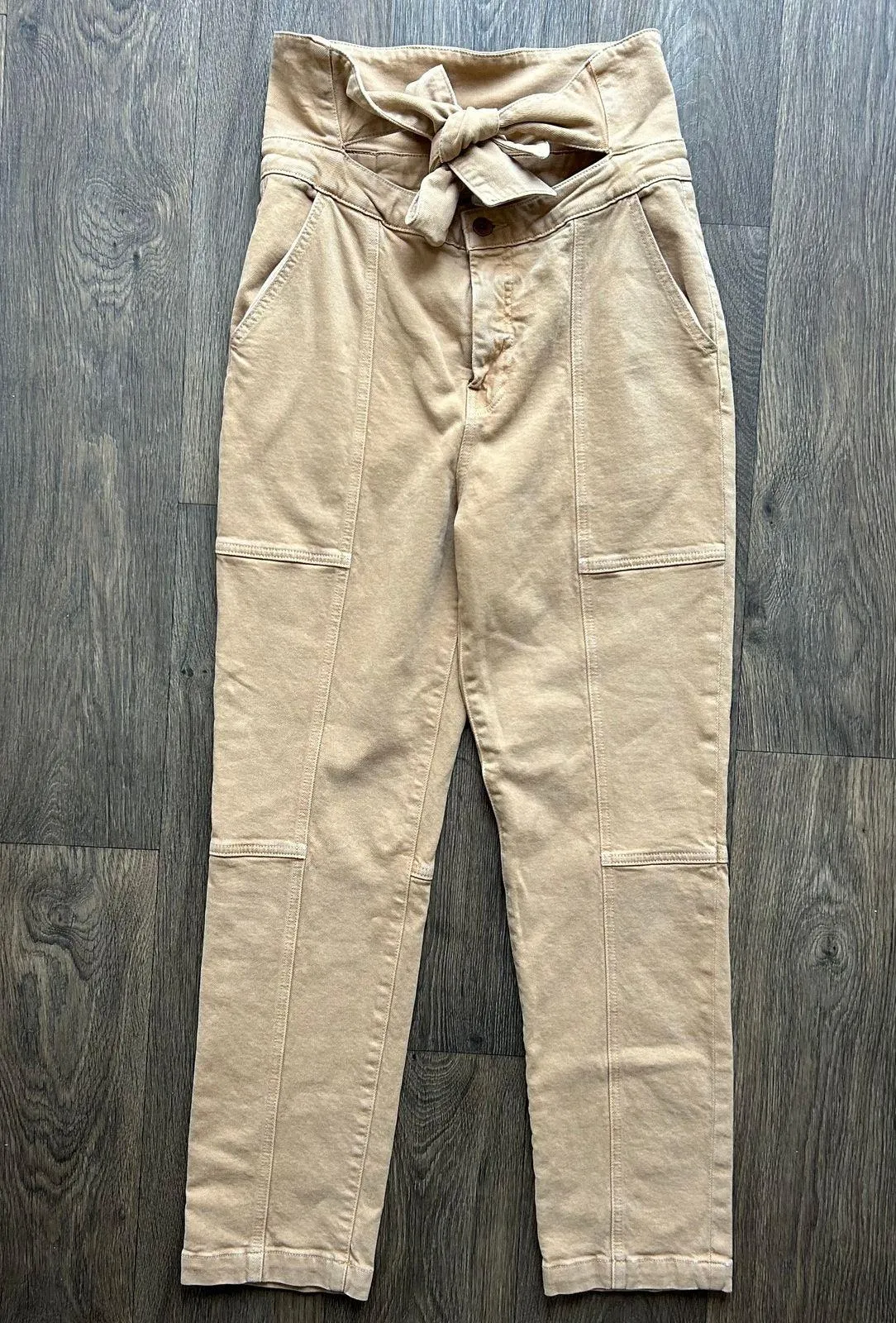 Johnathan Simkhai Henley Foldover Cropped Jeans Size 29 in Camel Tan - Image 2