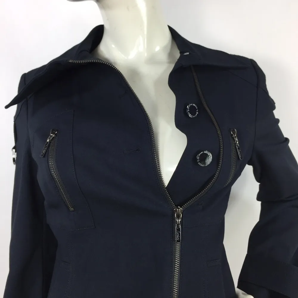 Guess by Marciano Asymmetrical Jacket Navy Size 6 - Image 13