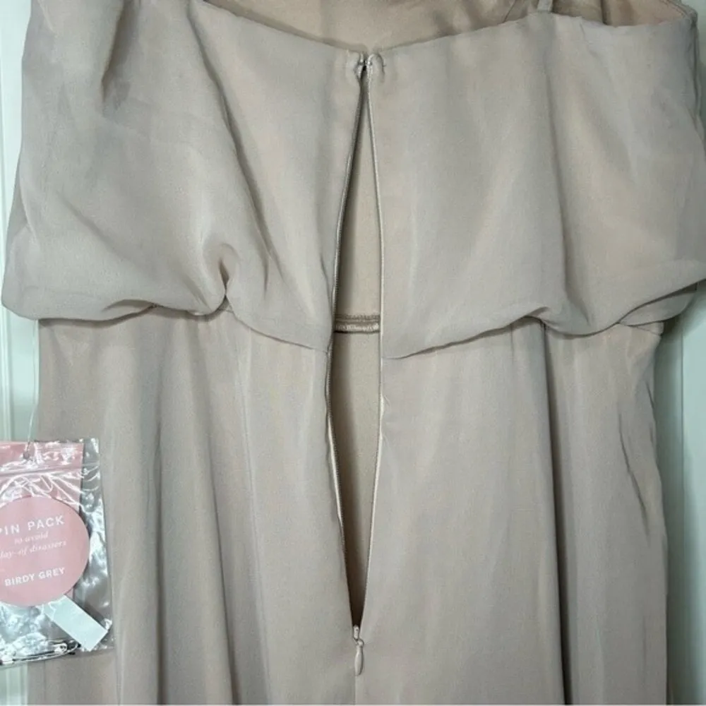 NEW Birdy Grey Gwennie neutral taupe bridesmaid maxi dress women's size small - Image 11