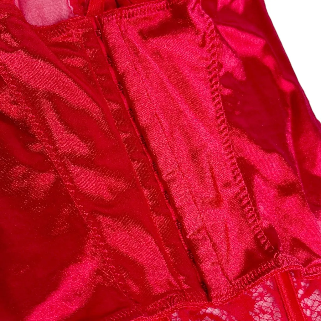 LILY OF FRANCE RED BUSTIER SZ 34B - Image 5