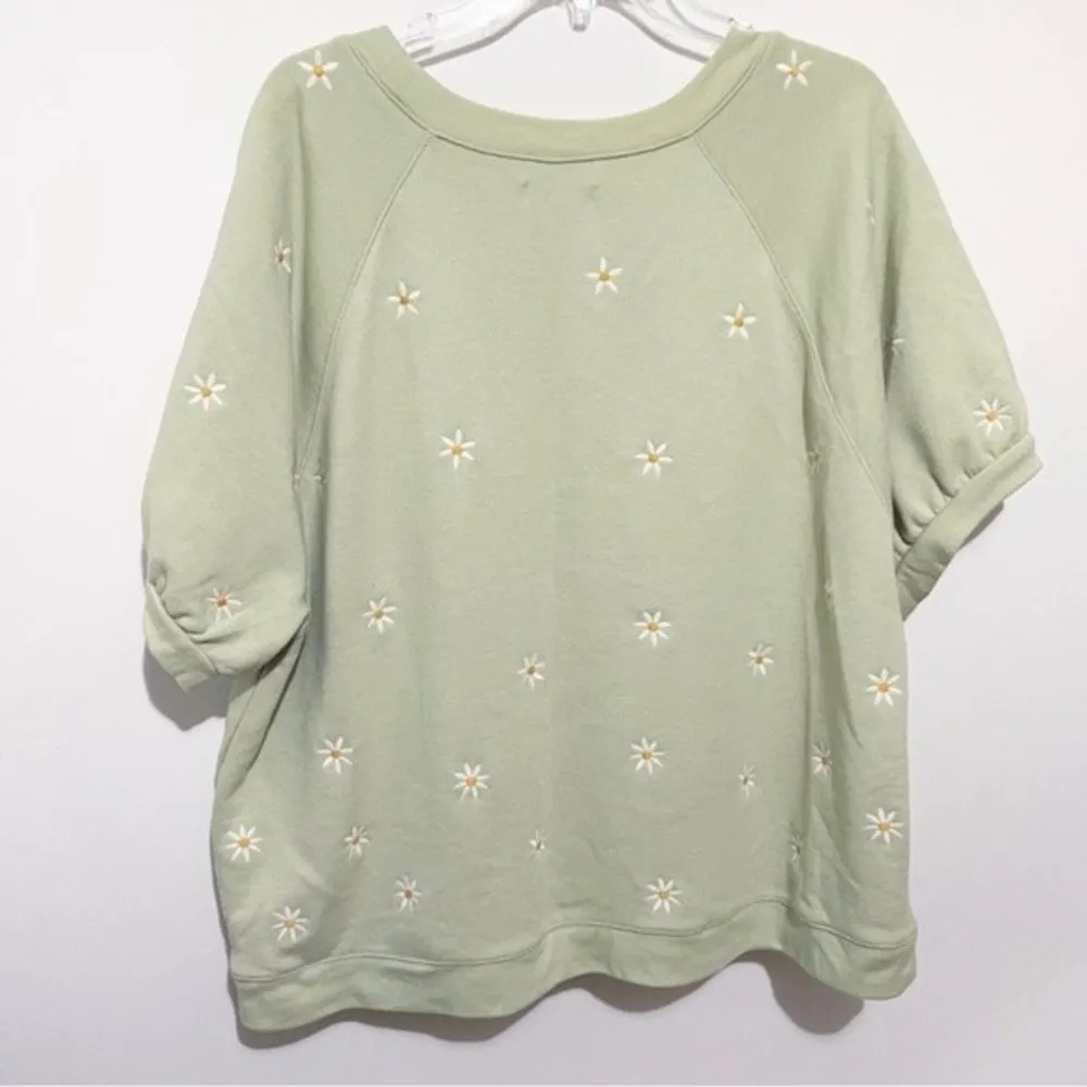 MADEWELL Daisy Embroidered Short Sleeve Sweatshirt - Image 7