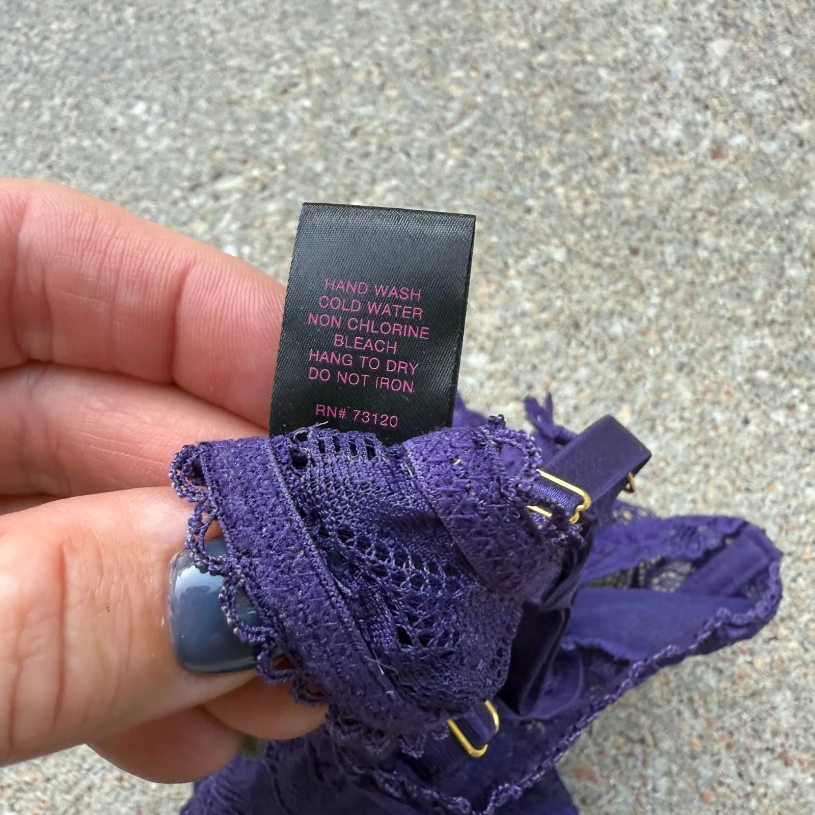 Fredericks of Hollywood Blue Purple Criss Cross Peekaboo Lace Lingerie Nightie M - Image 8