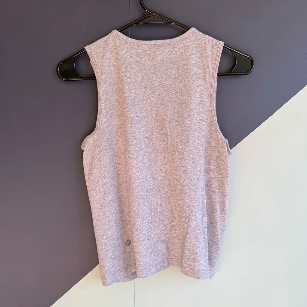 Lululemon Crescent Tank, Heathered Vapor (Gray), Size 2, EUC - Image 5