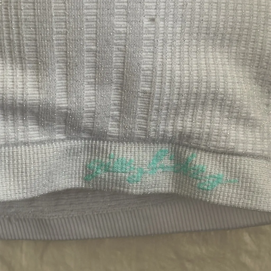 Gilly Hicks Hollister High Neck Ribbed Ivory Silver Sparkle Bralette NWT XS/S - Image 2