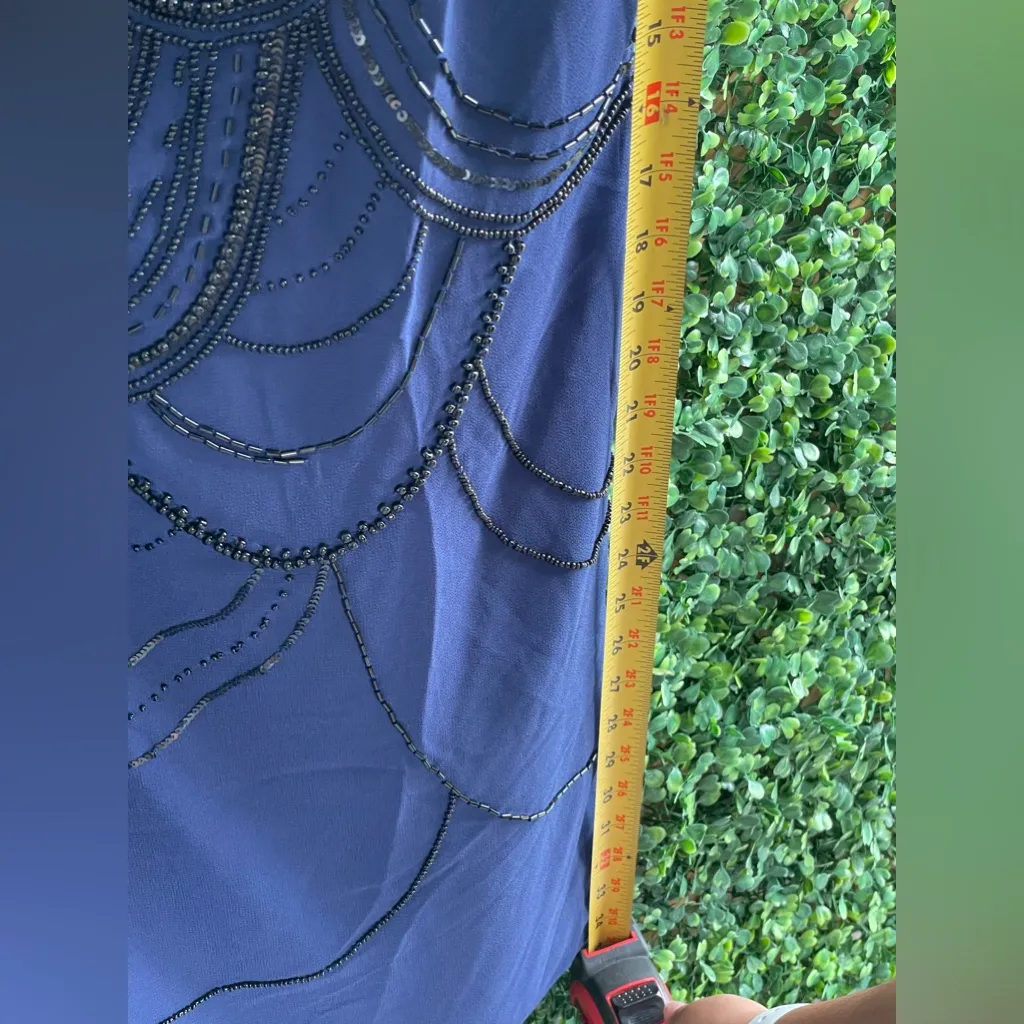 Susana Monaco - NWOT Navy Blue Black Beaded Embellished Sheath Dress. Stunning! - Image 13