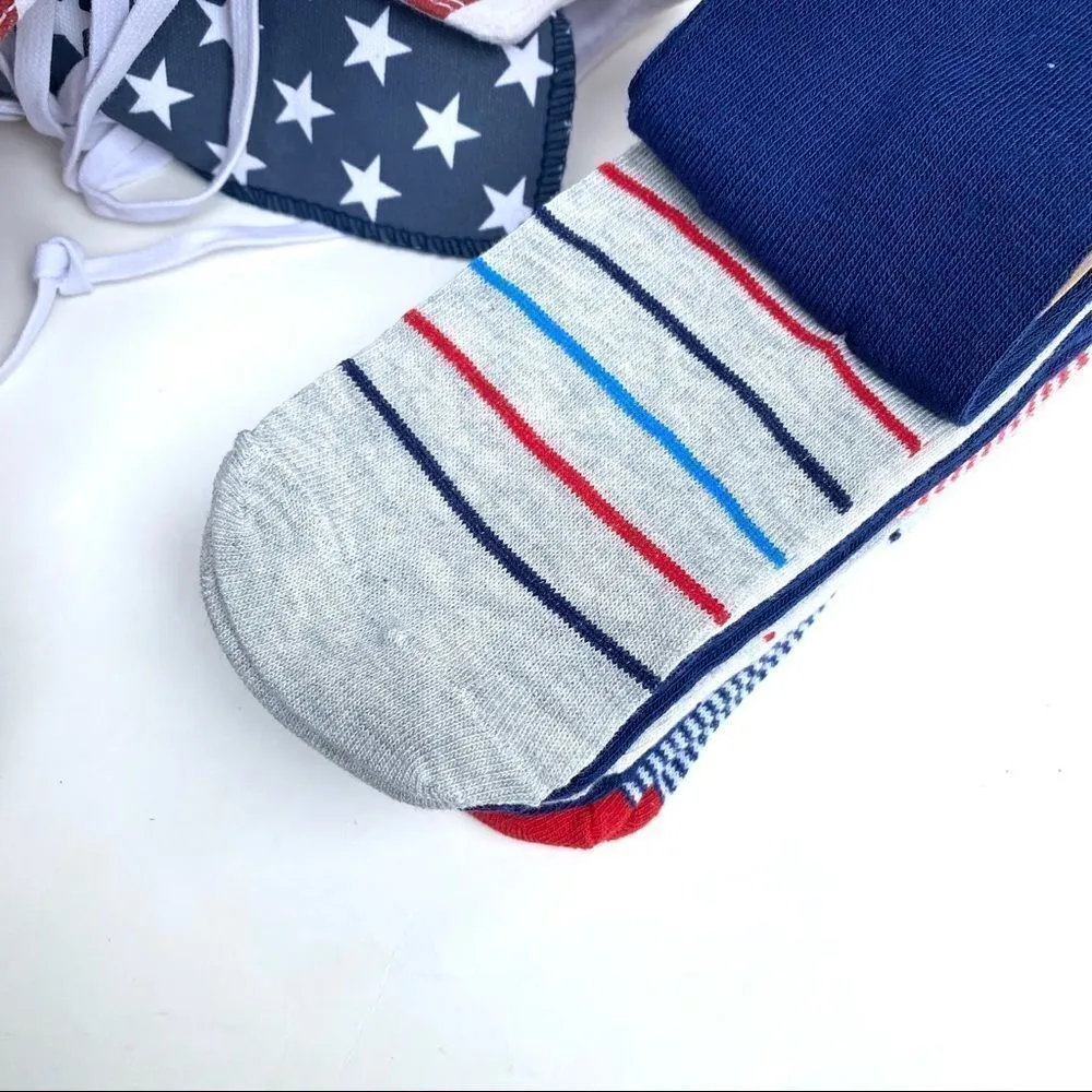 Rae Dunn Patriotic Ankle Socks 10pk Red White Blue NWT - Image 7