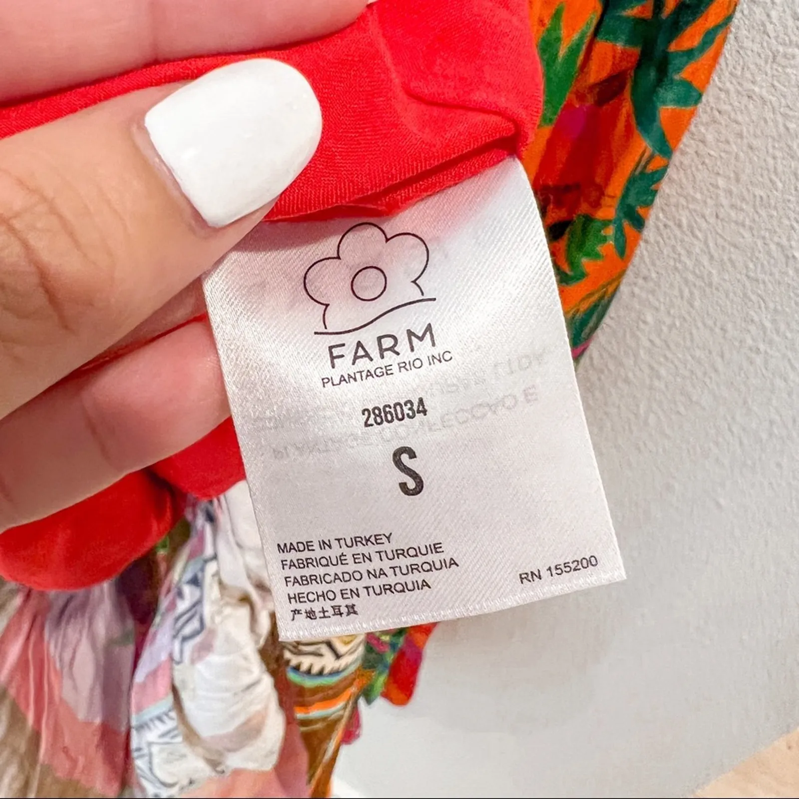 NWT Anthropologie Farm Rio Palila Red Botanical Fringed Midi Dress Size Small - Image 9