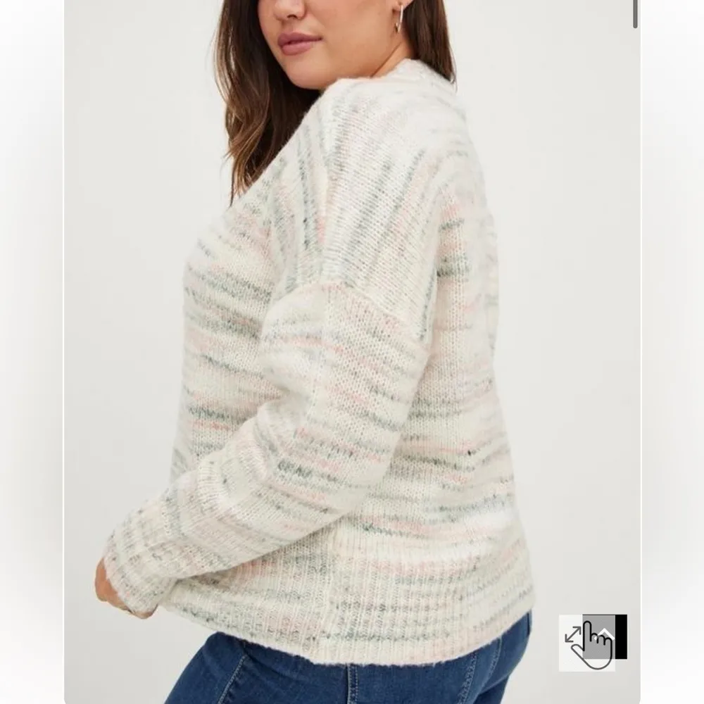 Torrid Cloud Dancer Drop Shoulder Pullover Sweater - Image 3