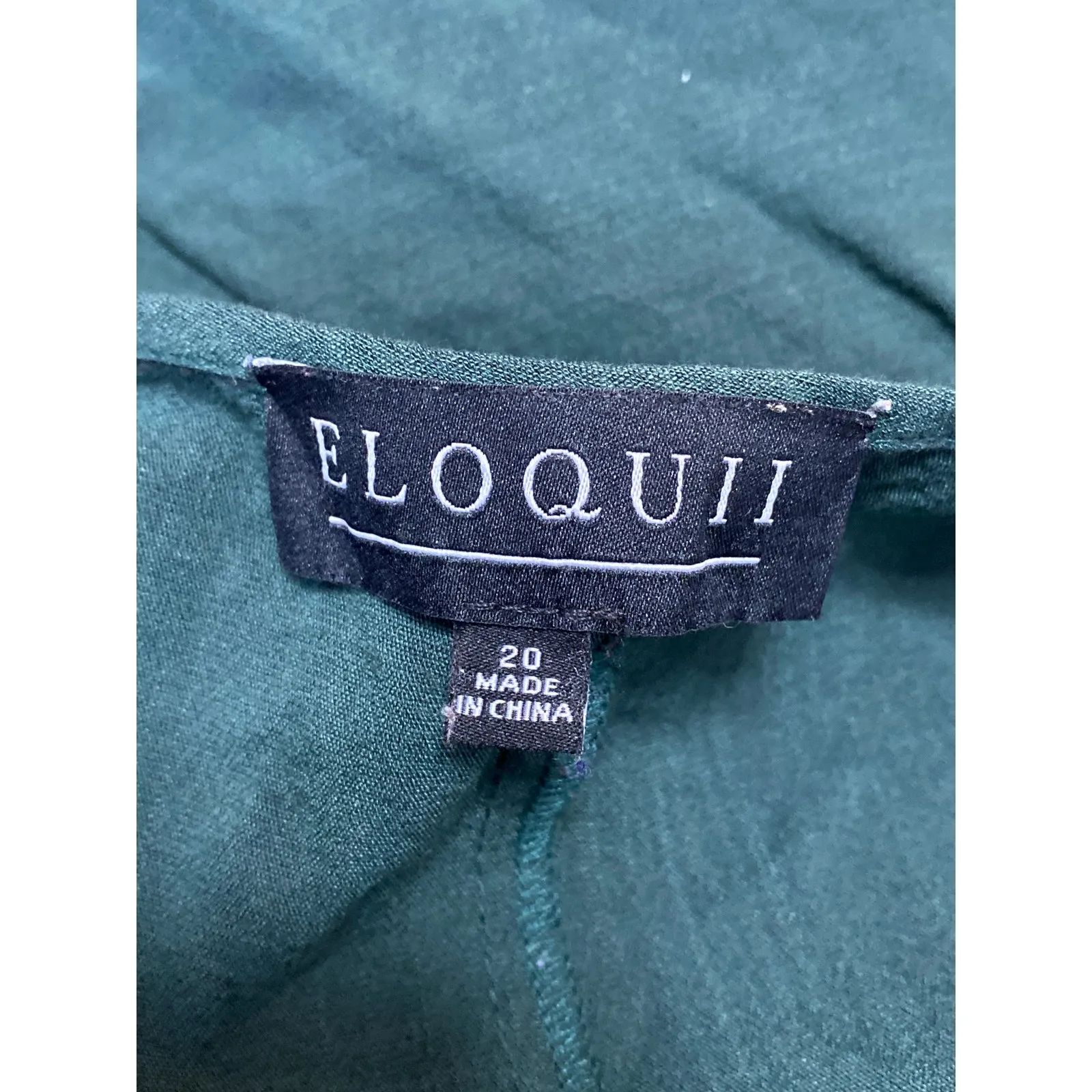 Eloquii Women's Green Notch V Neck Long Sleeve Tunic Shirt Blouse Top Size 20 - Image 3