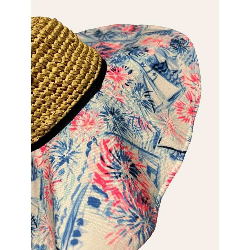 Lilly Pulitzer Sea To Shining Sea Firework Floppy Straw Wide Brim Beach Hat - Image 4