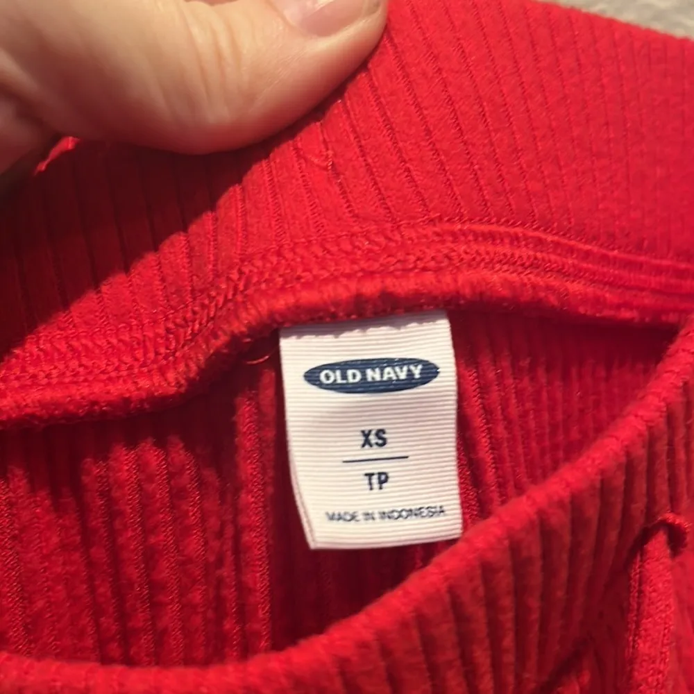 Old Navy Red Ribbed Soft Knit Joggers Pajamas Loungewear Size XS - Image 4