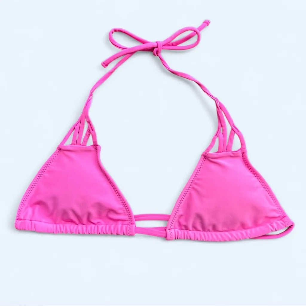 Forever 21 Strappy Triangle Bikini Top in Pink Size Small - Image 9