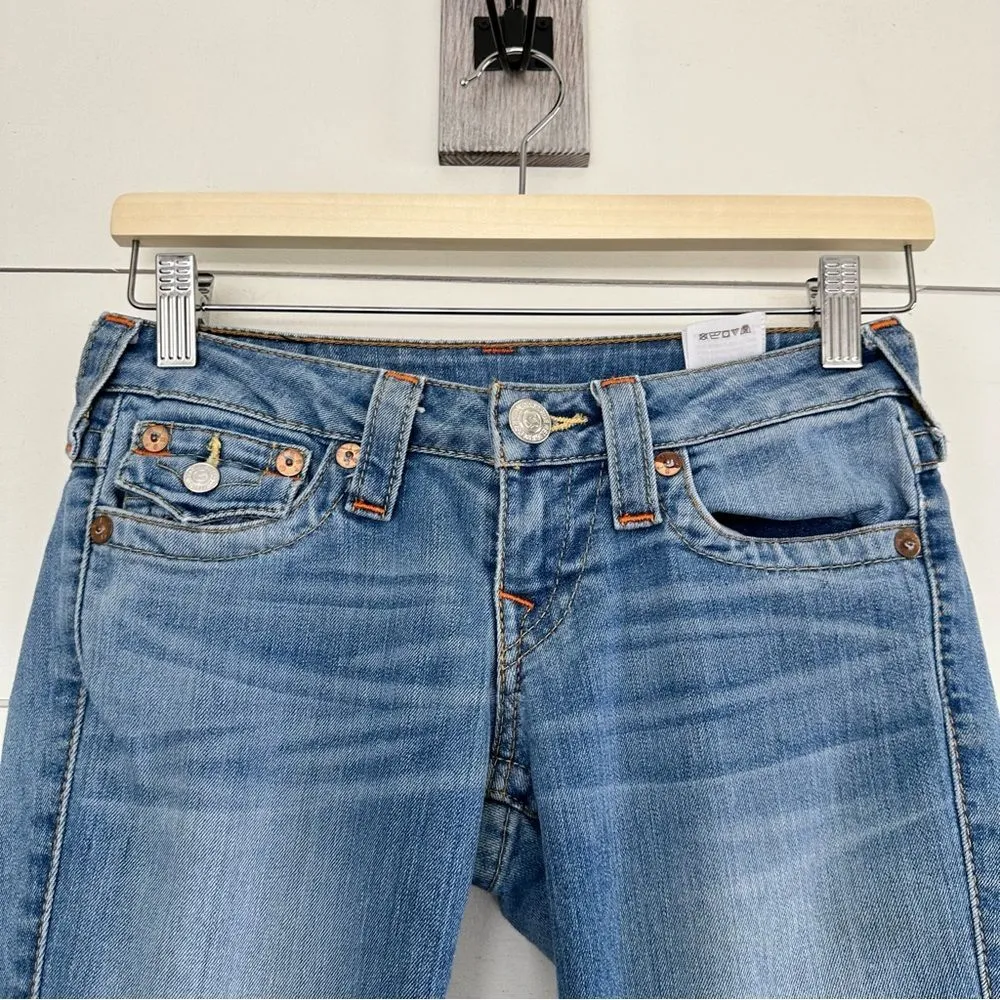 True Religion Women’s 24 Flap Pocket Skinny Jeans Y2K 2000s Thick Stitch - Image 2