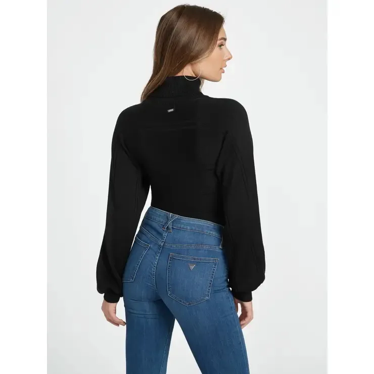 Guess Women’s‎ Zaila Braided Turtleneck Long Sleeve Crop Cozy Sweater Top Sz XS - Image 2