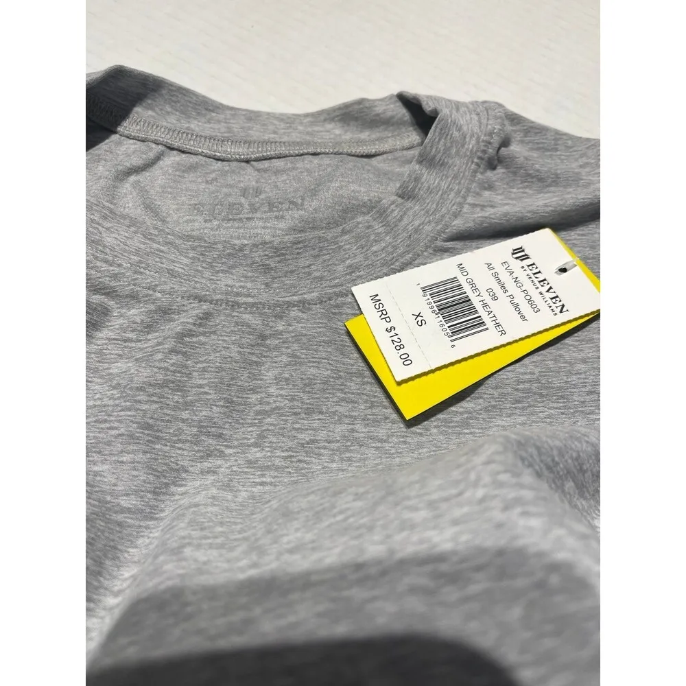 EleVen by Venus Williams All Smiles Pullover Size XS Mid Grey Heather New - Image 5