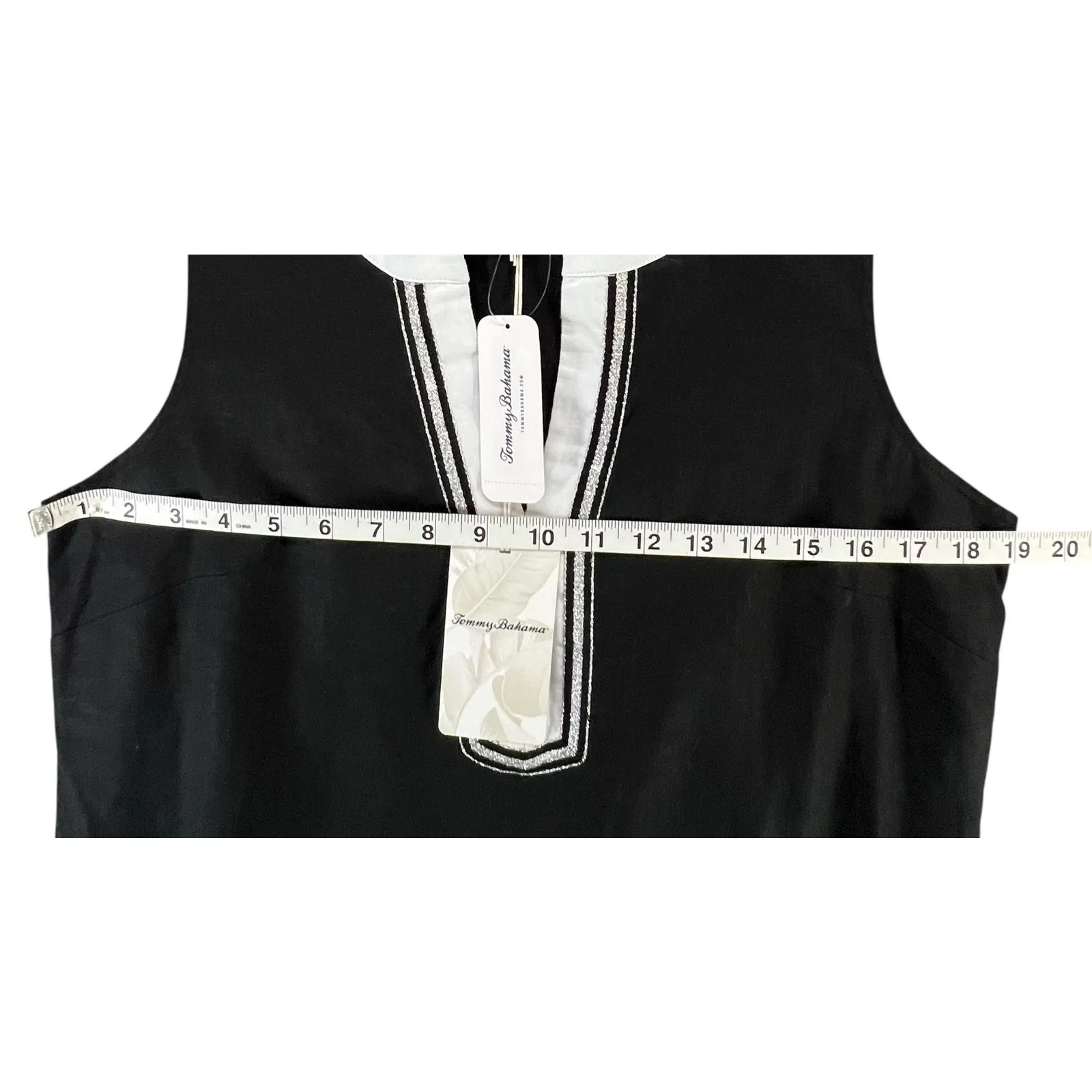 Tommy Bahama Two Palms Shift Dress Womens S Black Linen Resort Smart Casual - Image 6