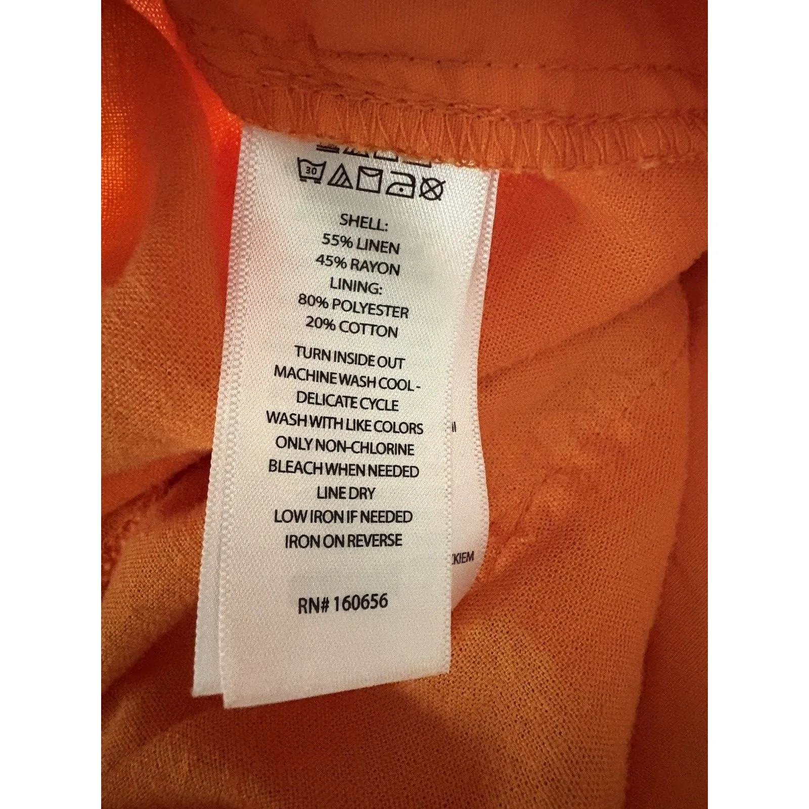 Happily Grey Cargo Pants Womens XL Orange Wide Leg Linen Blend Lagenlook Coastal - Image 16