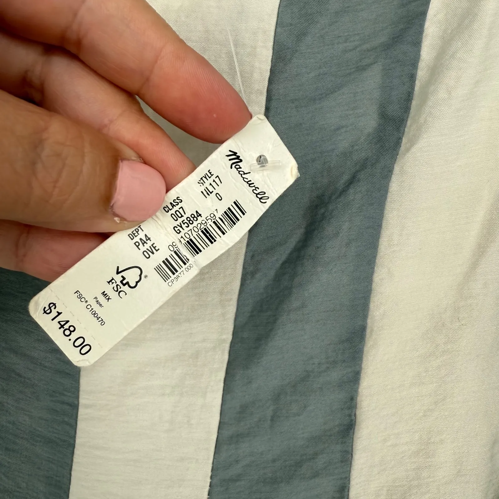 Madewell Pleated Midi Dress Linen Blend Overcast Size 0 - Image 8