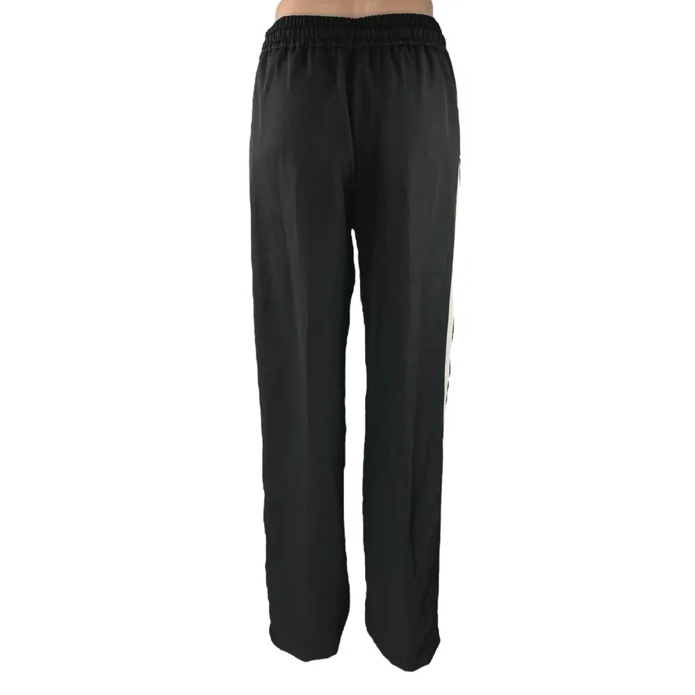 Zara Women's Black Striped High Waist Drawstring Trousers Sweatpants Size S - Image 4