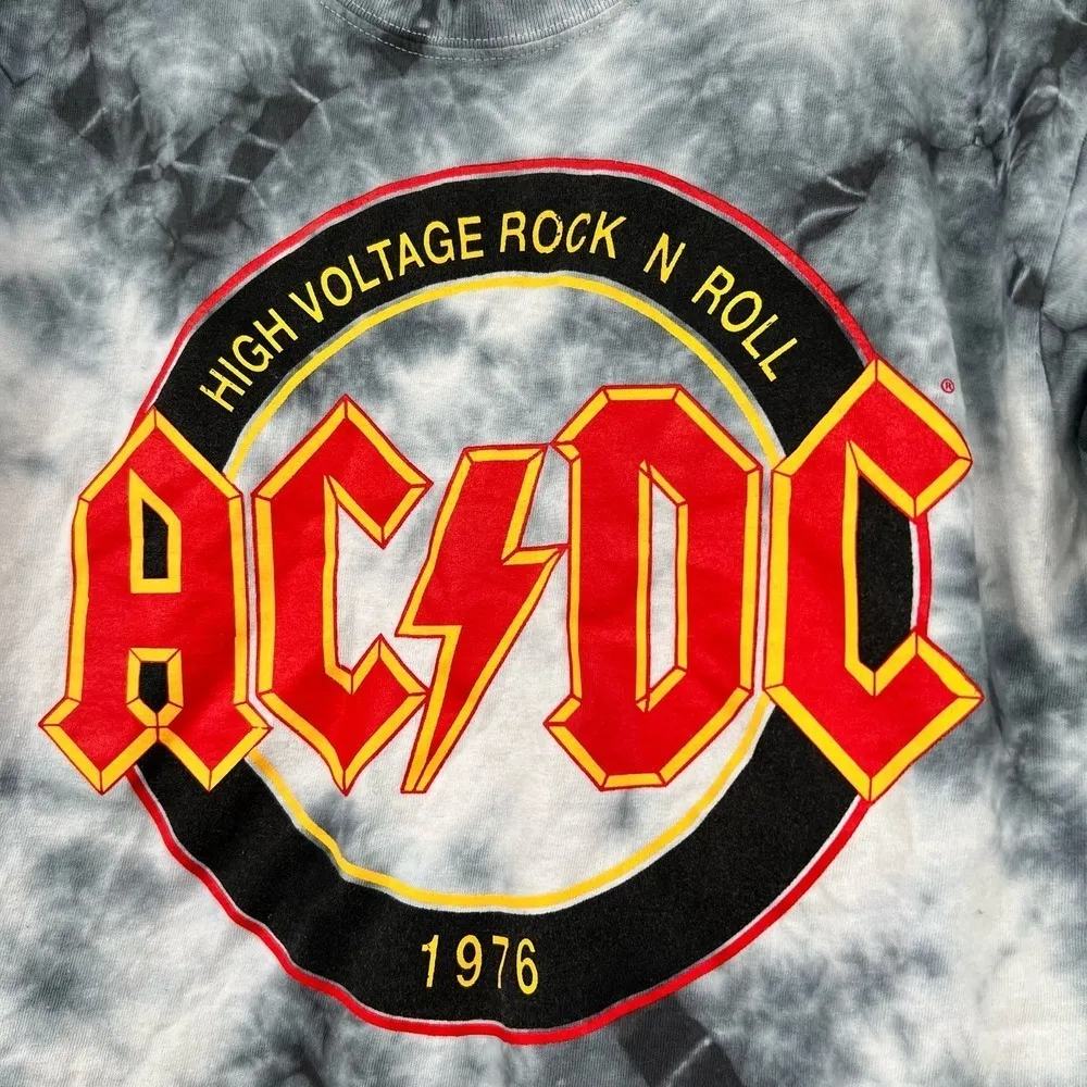 ACDC high voltage tie dye cropped short sleeve t - Image 4