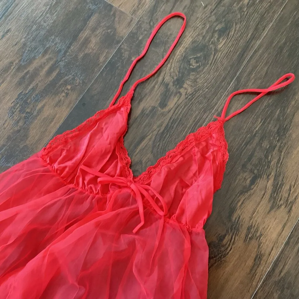 Sheer Babydoll Red - Image 3
