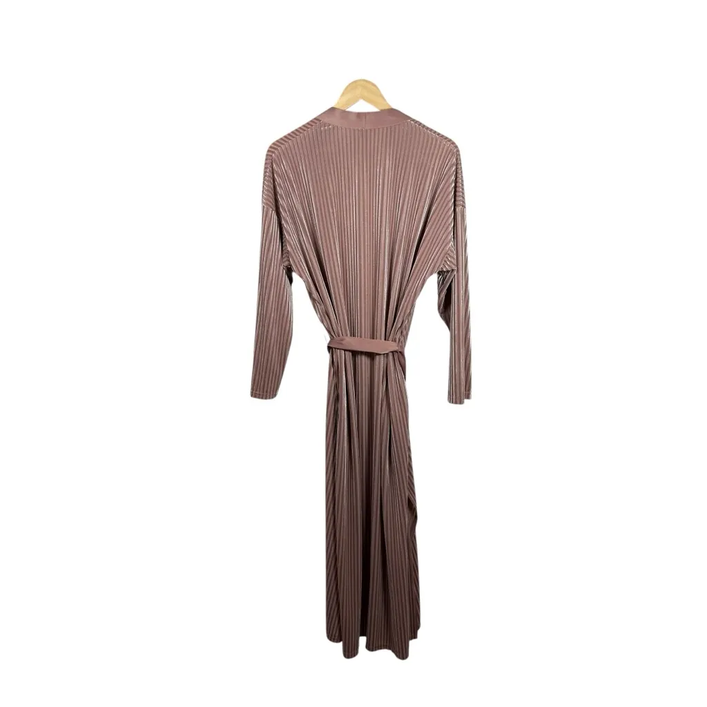 NWOT Forever 21 Full Length Crushed Velour Ribbed Robe in Dusty Pink S - Image 7