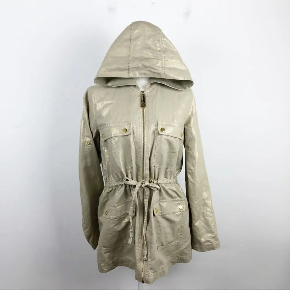 C Wonder Gold metallic Hooded Full Zip Jacket S - Image 7