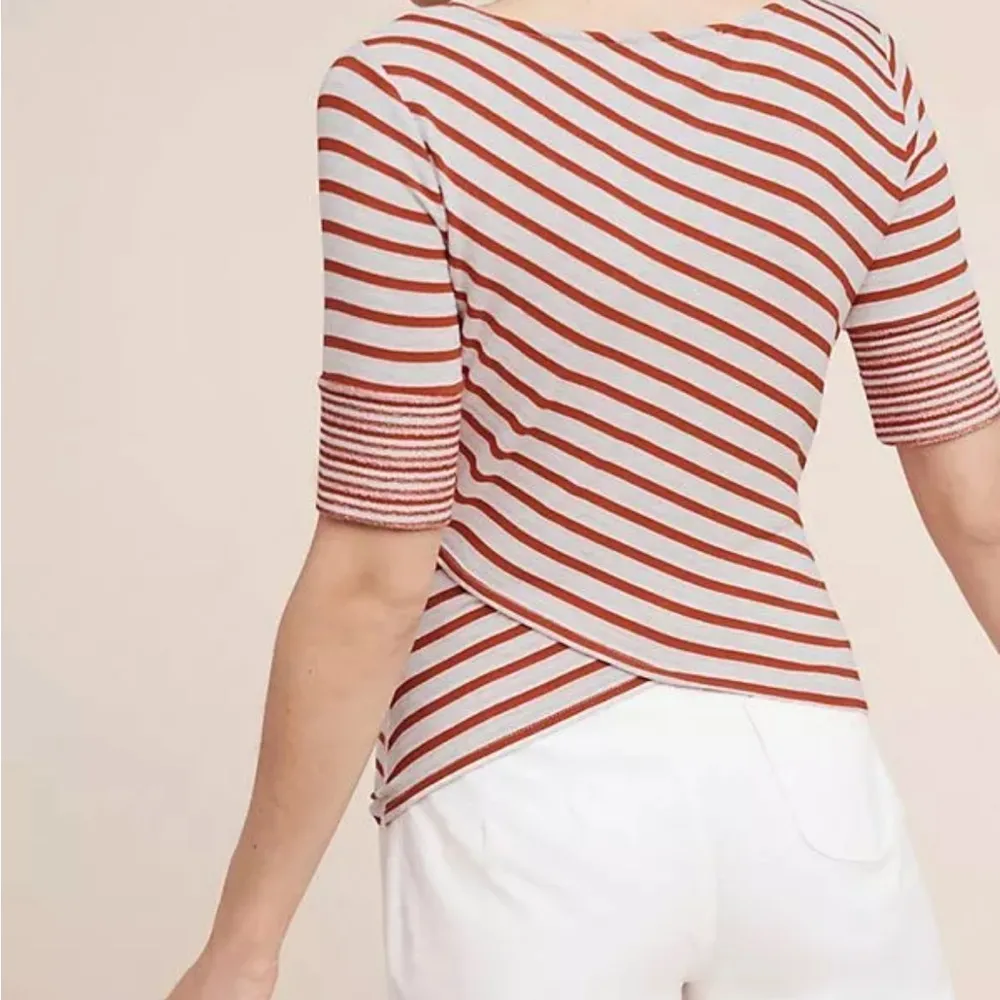 Anthropologie brand navy/cream striped shirt - Image 4
