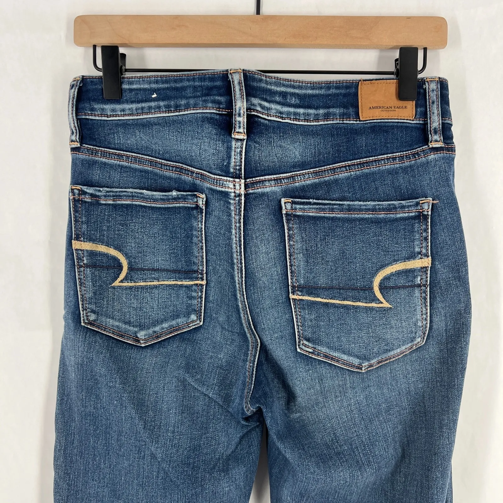 American Eagle Outfitters Hi-Rise Jegging Jeans Women 8 Short Blue Denim Cotton - Image 5