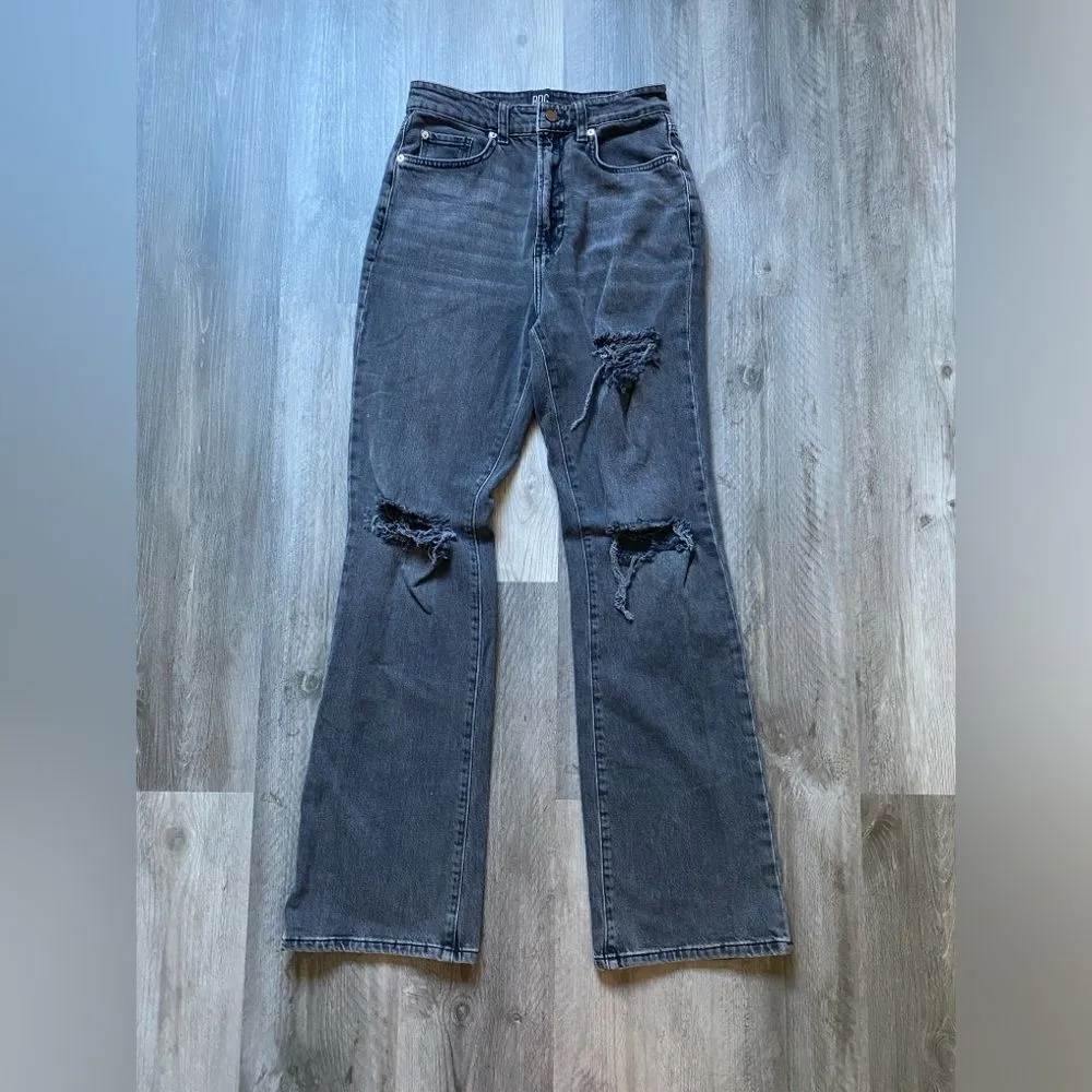 Urban Outfitters BDG Jeans High Rise Flare Black Distressed 28 - Image 2