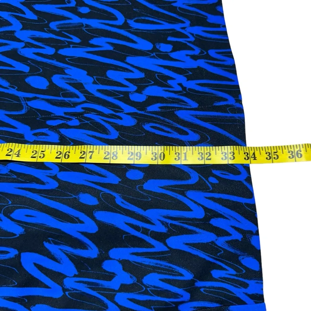 MILLY Graffiti Scribble Print Sheath Dress Black Blue Size 4 Cocktail Dress - Image 14